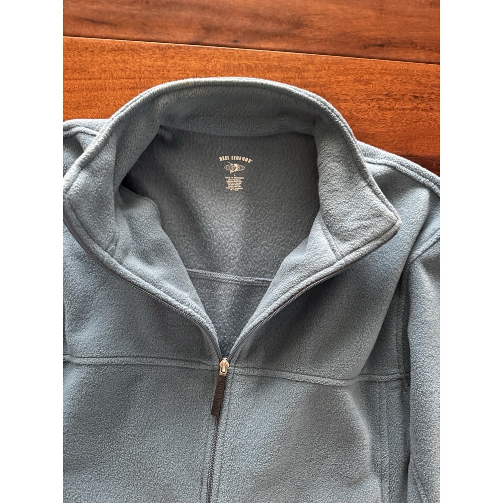 Reel Legends Performance Clothing Fleece Fishing Jacket Full Zip Blue Size‎ LG